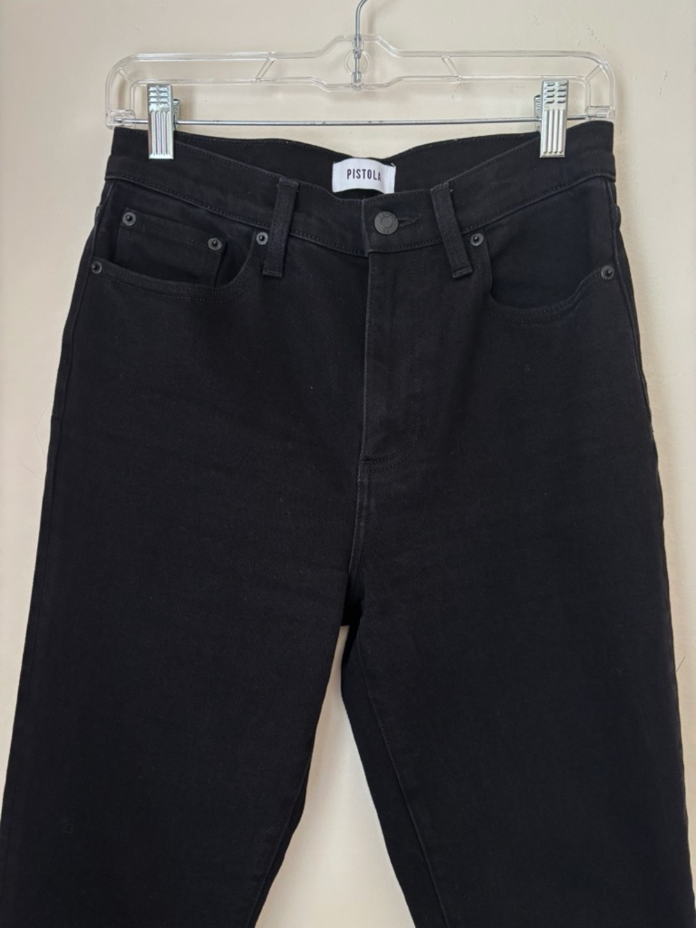 Pistola Black High Rise Lennon Crop Raw Hem Boot Jean Sz 27 - Picture 3 of 10